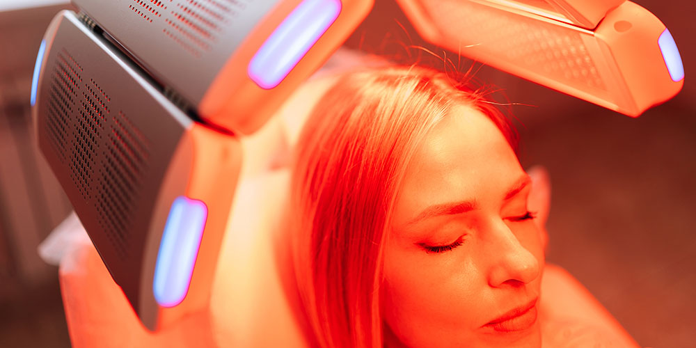 Advanced treatment combining light therapy with a photosensitizing agent to treat skin conditions and pre-cancerous lesions. A photosensitizing solution is applied to the skin, which is then activated by a specific wavelength of light, targeting abnormal cells and stimulating skin renewal. Improvement in skin texture, reduction of pre-cancerous lesions, and overall skin rejuvenation. Results continue to develop over several weeks.